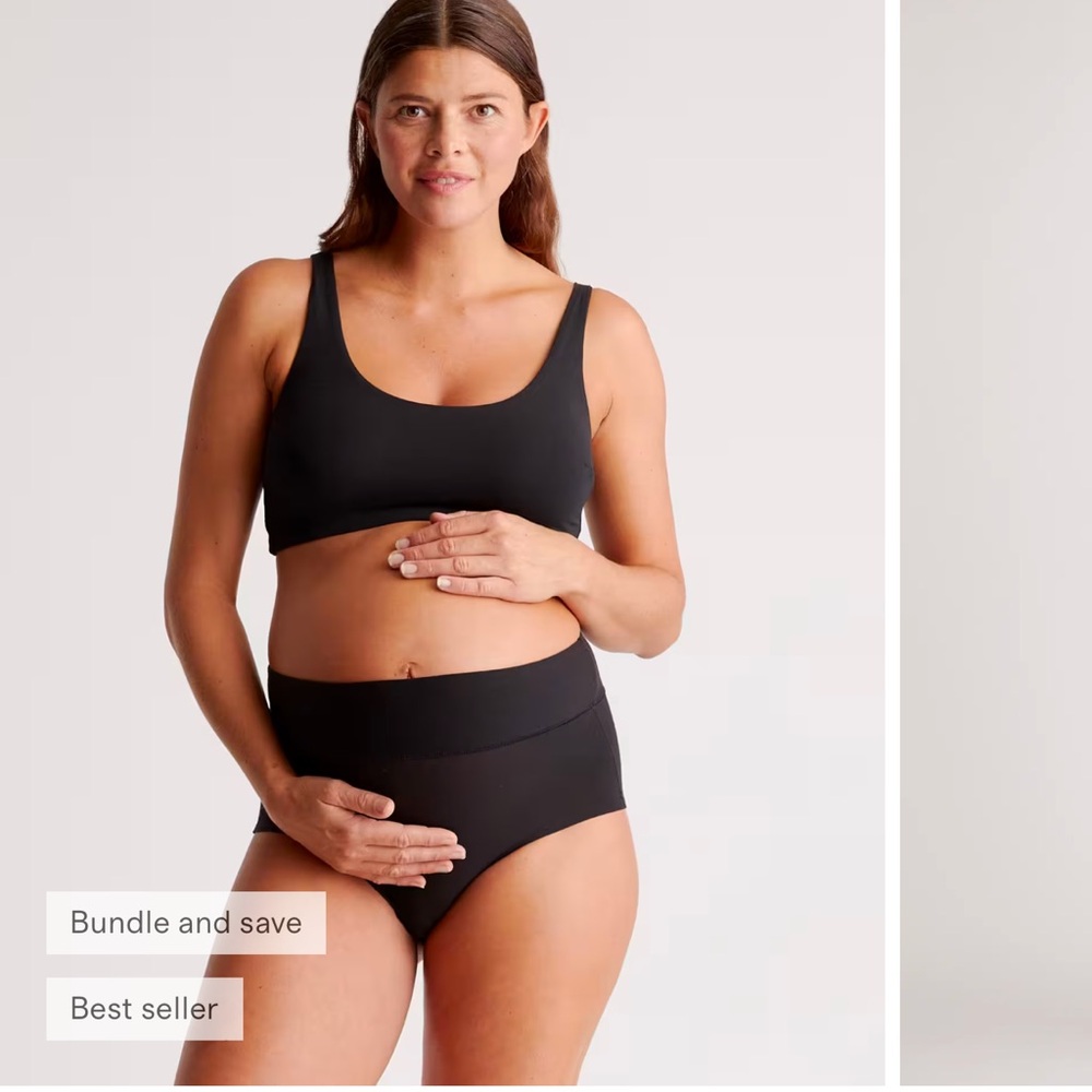 Quince Micromodal Maternity & Postpartum Bra (2-pack) Black New